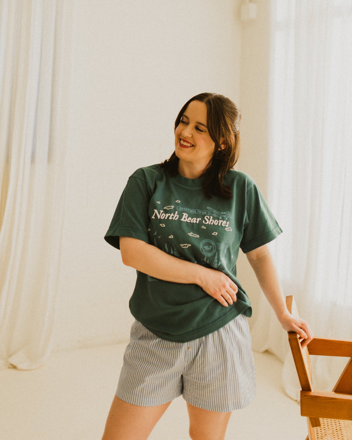 North Bear Shores, Michigan garment dyed oversized t-shirt from the Emily Henry book Beach Read.