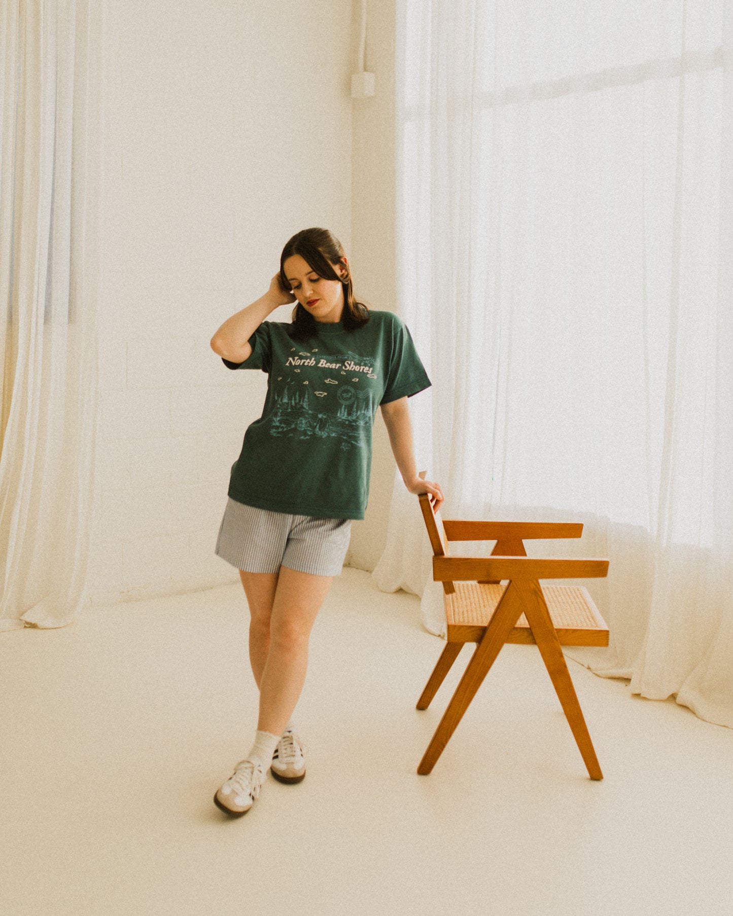 North Bear Shores, Michigan garment dyed oversized t-shirt from the Emily Henry book Beach Read.