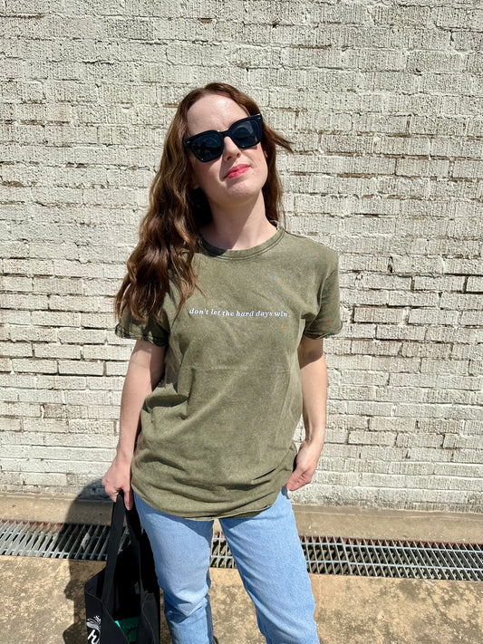 Don't Let the Hard Days Win Embroidered Vintage Tee