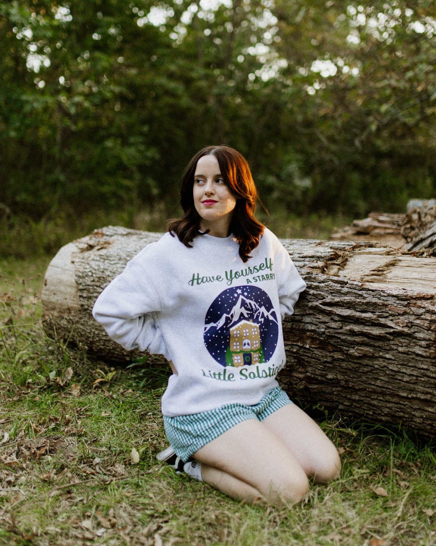 Velaris starry winter solstice crewneck sweatshirt. Next Chapter. Acotar Christmas merch. Bookish Christmas. Night Court. Sarah J. Maas. Holiday book merch. Feyre and Rhysand.