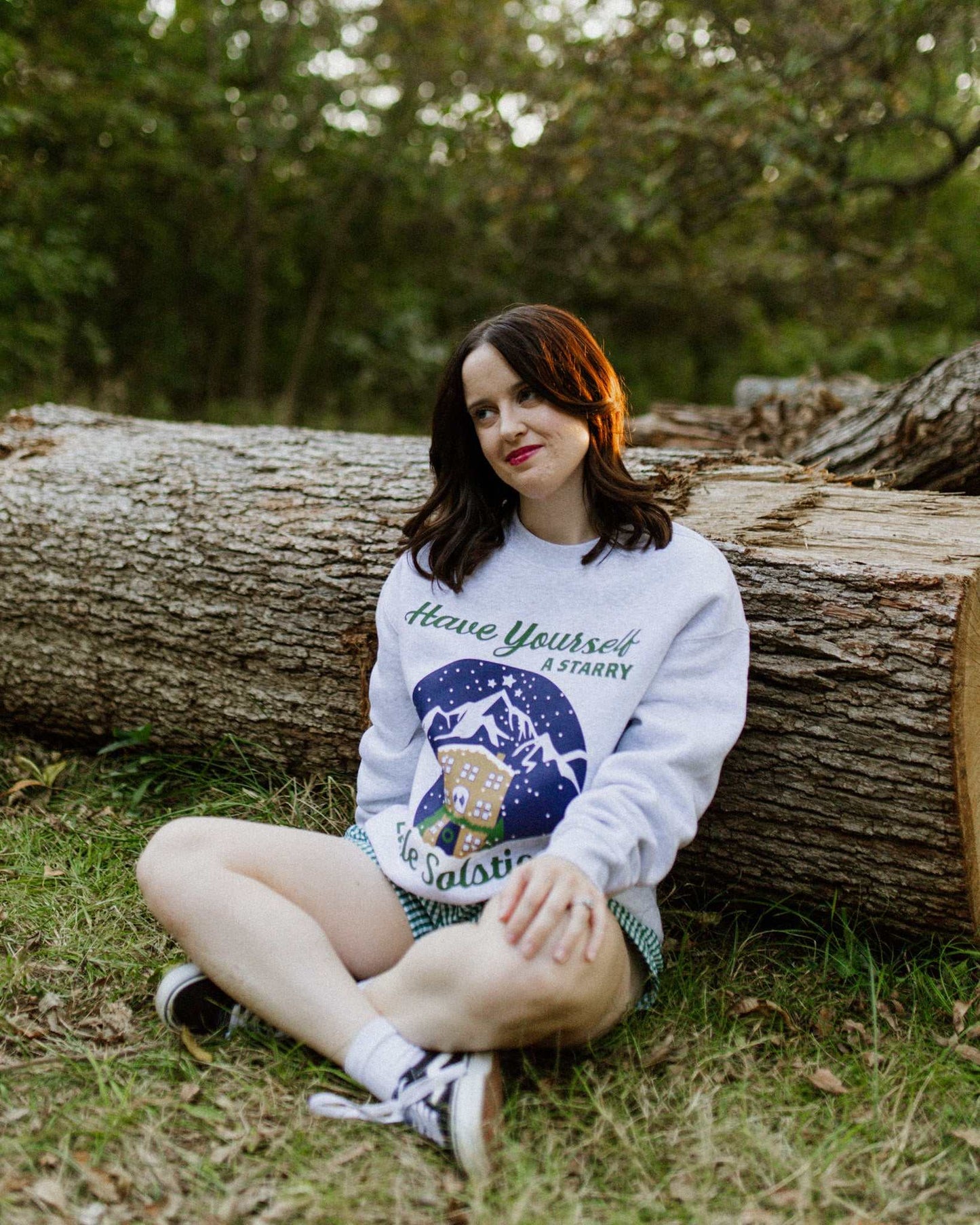 Velaris starry winter solstice crewneck sweatshirt. Next Chapter. Acotar Christmas merch. Bookish Christmas. Night Court. Sarah J. Maas. Holiday book merch. Feyre and Rhysand.