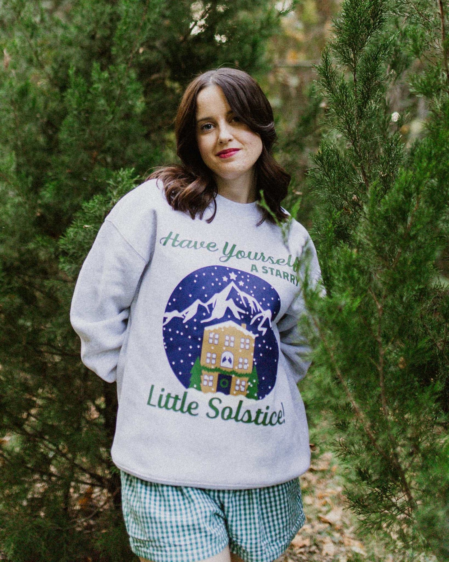 Velaris starry winter solstice crewneck sweatshirt. Next Chapter. Acotar Christmas merch. Bookish Christmas. Night Court. Sarah J. Maas. Holiday book merch. Feyre and Rhysand.