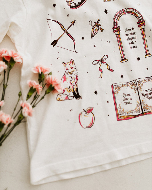 Once Upon a Broken Heart Tee. Oversized boxy t-shirt. OUABH merch. Bookish merch. Evangeline Fox. Jacks Prince of Hearts. Romantasy book merch.