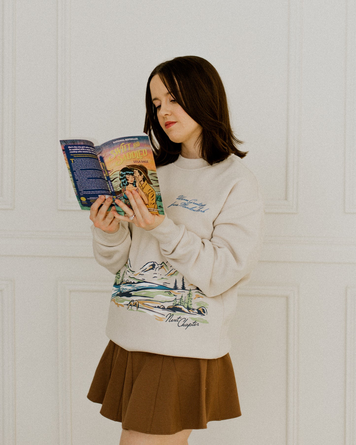 Lyla Sage Rebel Blue Ranch Meadowlark Crewneck Sweatshirt for cowboy romance book lovers