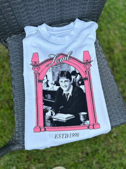 Harry Tortured Wizards Department Tee. 1998 loml graphic boxy t-shirt with lyrics from the tortured poets department by Taylor Swift.