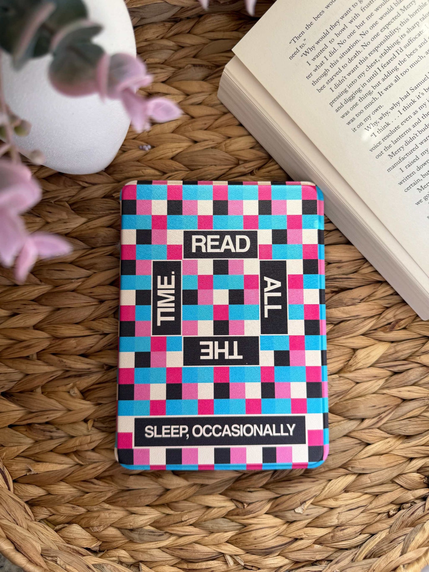 Harry Styles Read All The Time Kindle Case from Next Chapter. Harry Styles inspired Kiss All The Time Disco Occasionally colorful kindle case.