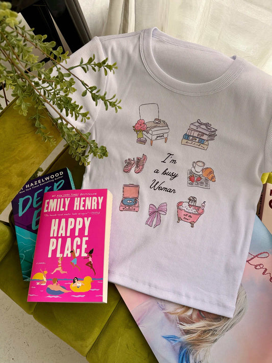 The Busy Woman Tee inspired by Bookstagram and a Sabrina Carpenter song