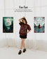 The One Dark Window Tee from Next Chapter is officially licensed by Rachel Gillig and inspired by the Shepherd King Duology. Next Chapter is an official retailer of Rachel Gillig licensed merchandise. This image shows a model wearing the One Dark Window Tee in the maroon color option and demonstrates how the t-shirt color options correspond with the One Dark Window book cover and the Two Twisted Crowns book cover.