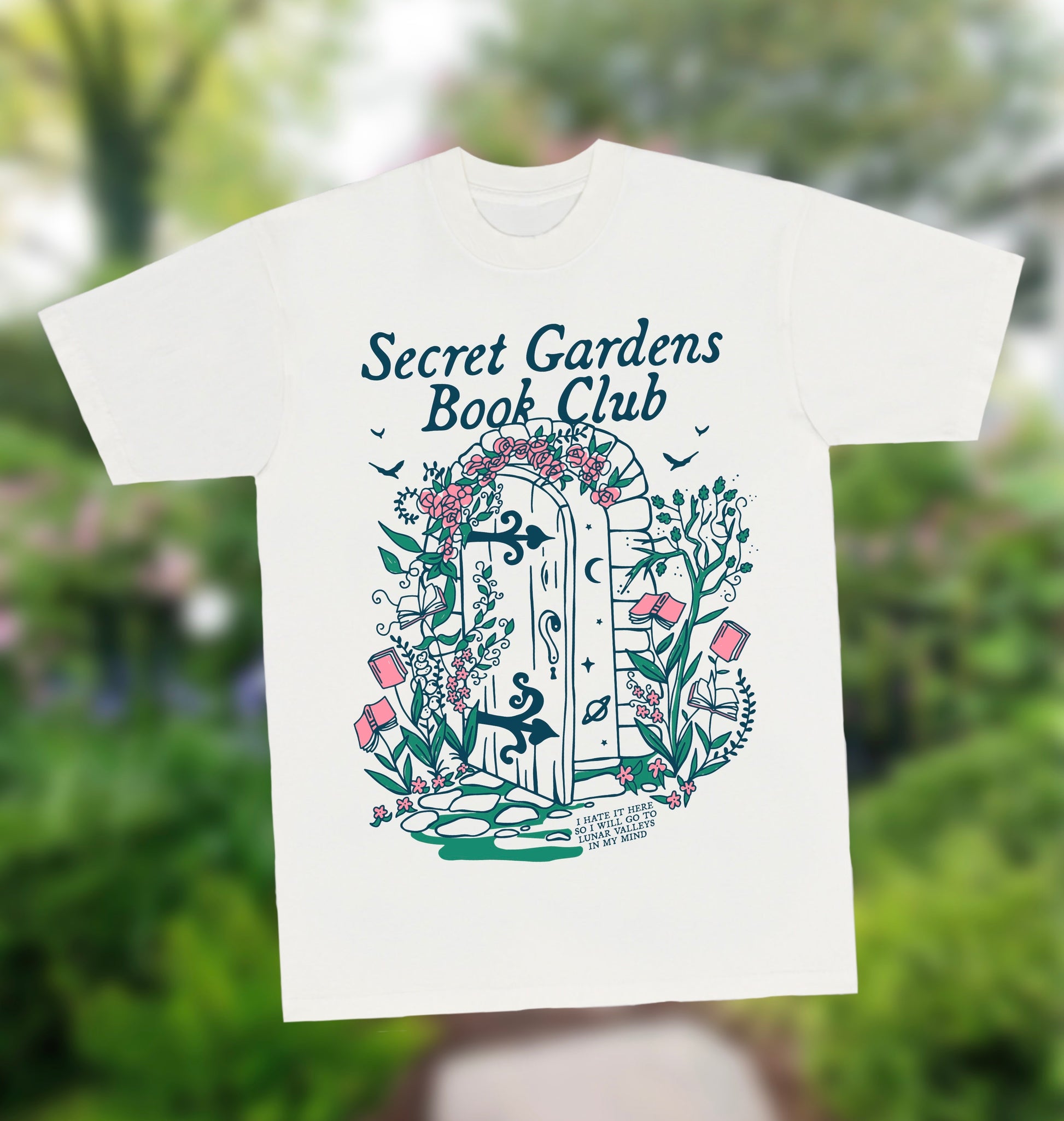 I hate it here so I will go to secret gardens in my mind taylor swift bookish boxy graphic t-shirt 