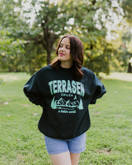 terrasen throne of glass aelin sarah j maas pine green crewneck sweatshirt