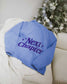 Blue Next Chapter hoodie with 'Next Chapter' puff print text on a white surface. Next Chapter is a bookish small business that offers officially licensed book merch, including Rachel Gillig merch and Lyla Sage merch.