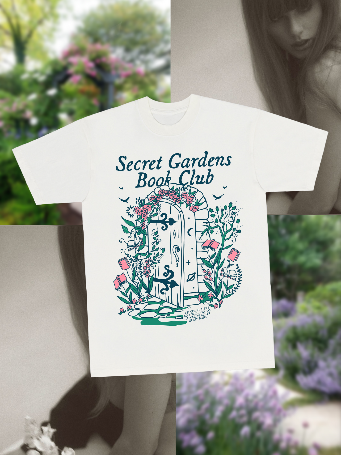 I hate it here so I will go to secret gardens in my mind taylor swift bookish boxy graphic t-shirt 