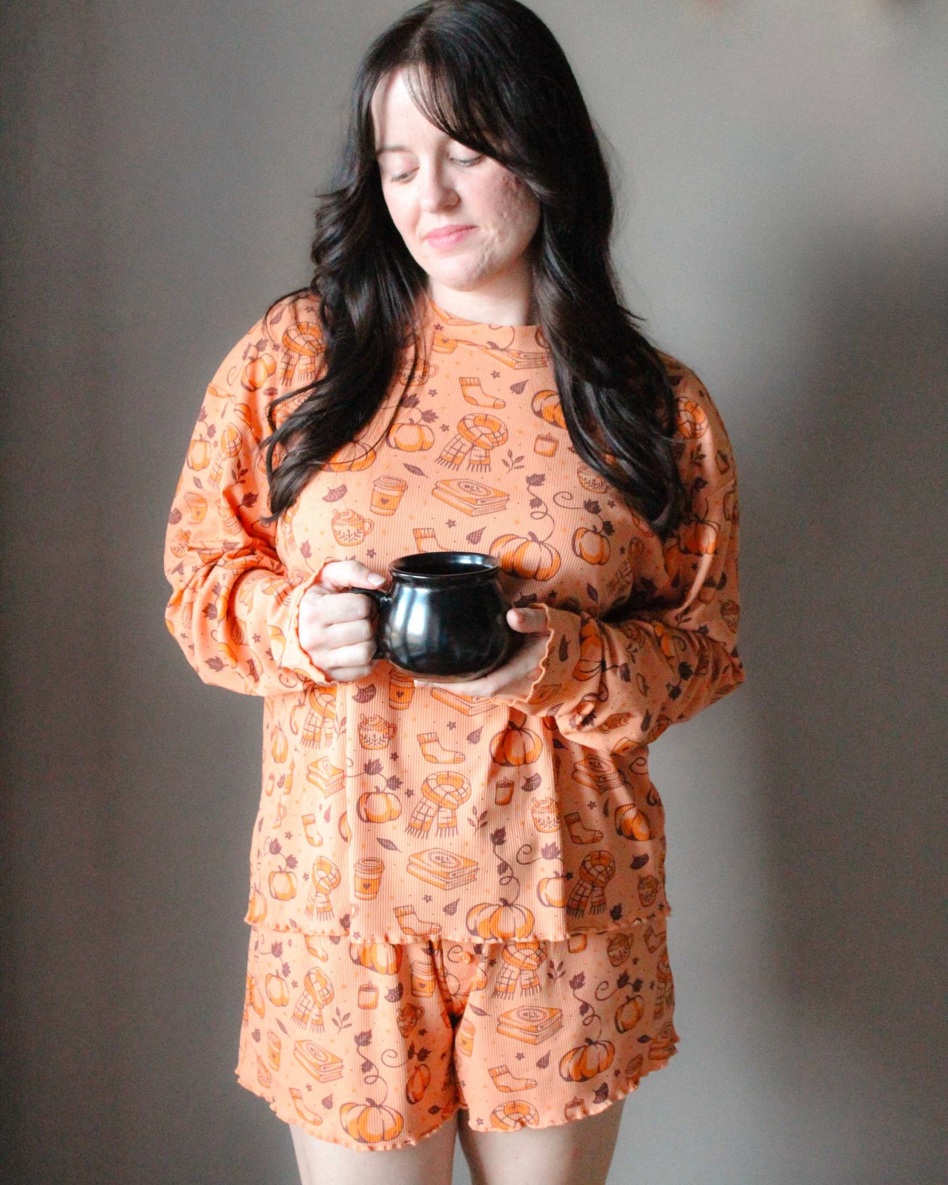 All Things Autumn Bookish Lounge Set bookish loungewear pajamas with ribbed texture and oversized fit
