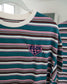 The Bookish Retro Boxy Tee with stripes and an embroidered design from Next Chapter Bookwear, a high quality bookish apparel shop.