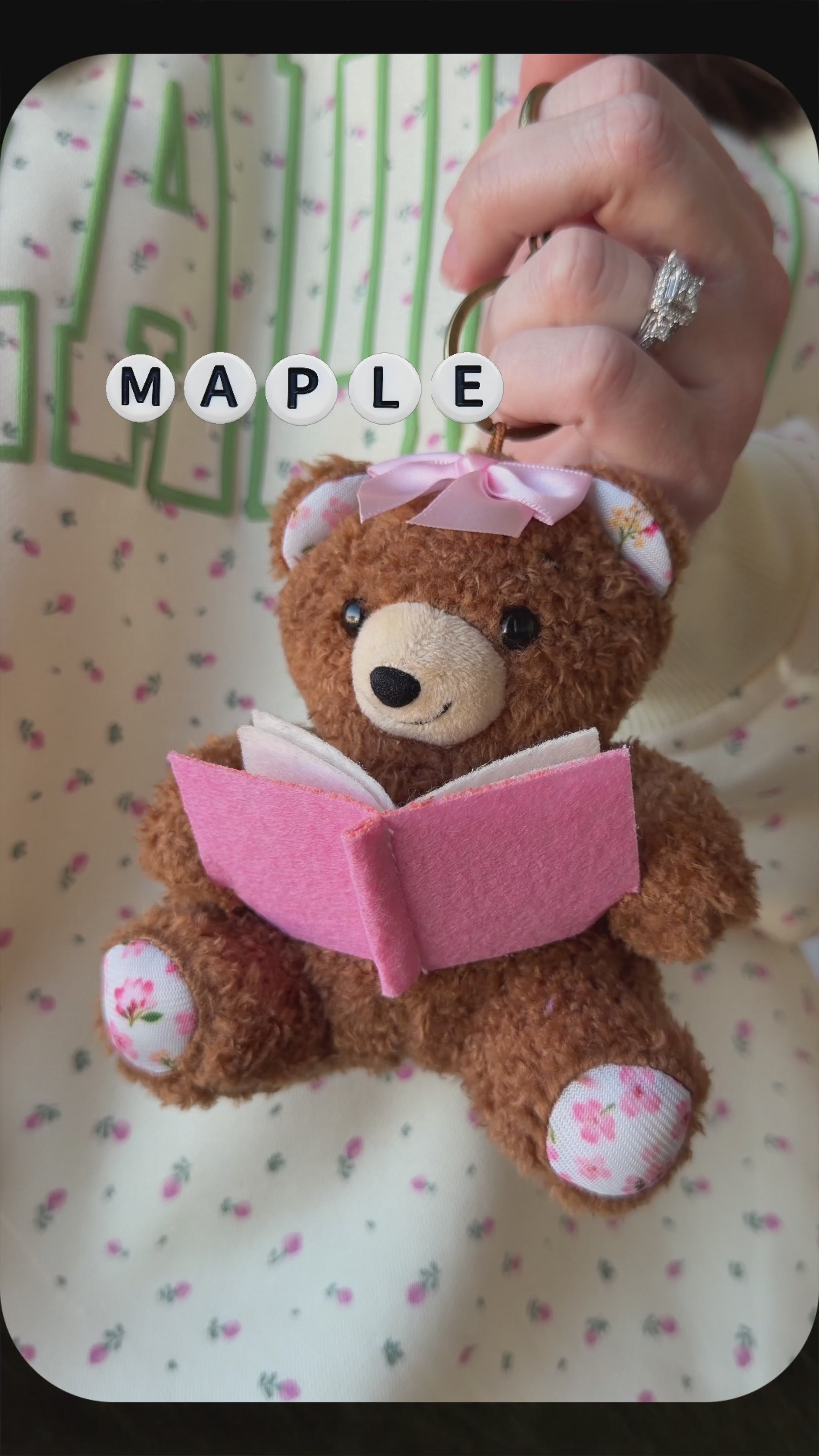Book Bear Plushie Bag Charm from Next Chapter named 'Maple' Next Chapter offers unique and high quality book merch and apparel for readers. 