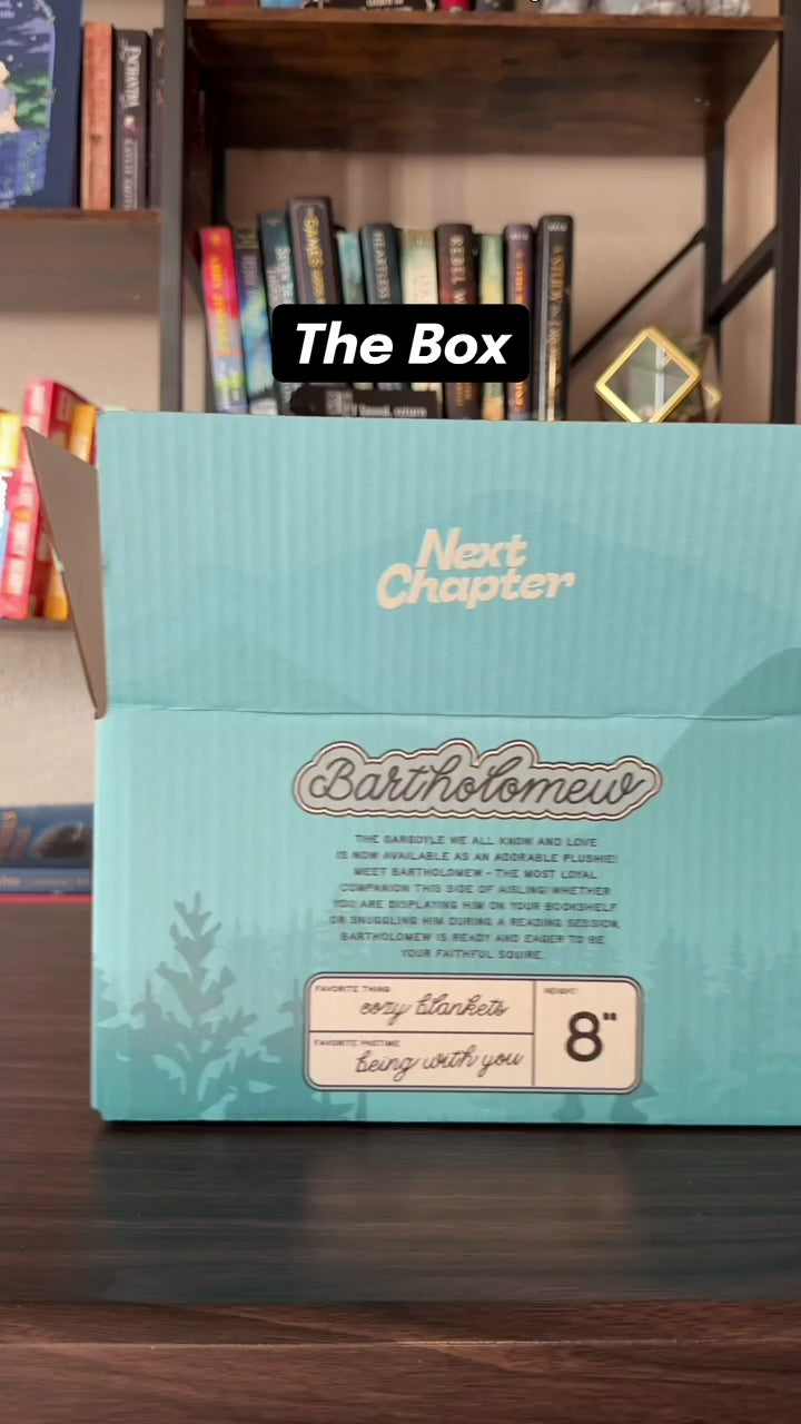 A video that shows the Bartholomew Gargoyle Plushie collectible box as well as the sizing difference between the two gargoyles. 